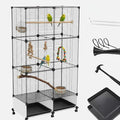 Lightweight Bird Cage with Removable Tray and Adjustable Perch – Portable Small Animal Cage with Single Lockable Door, Easy to Clean & Move for Parakeets, Parrots, Cockatiels, and Finches-L