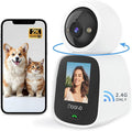 Noorio Two Way Video Calling Camera, 2K One Click Call Pet Camera Indoor with Phone App, 2.4G WiFi Only 360° PTZ Dog Cam with Speaker, CL200