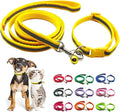 Orange Cat Collar and Leash Set, Reflective Puppy Collar and Leash Adjustable Quick Release Dog Collars for Small Dogs with Bell for Tiny Little XXS XS Extra Small Breed Pets Kittens Girls Boys
