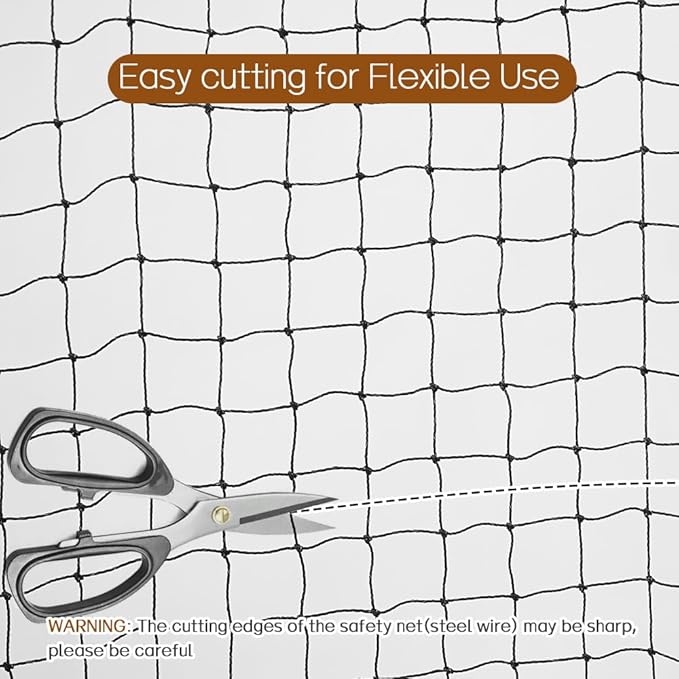 Cat Balcony Net, Steel Wire Reinforced, Anti-Fall Fence, Safety Net, Extra Strong (10 X 26 Ft)