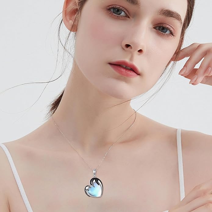 KZX Cat/Dog/Phoenix/Eagle/Whale/Shark/Puffin/Starfish/Chicken/Butterfly/Owl/Bee/Frog/Seahorse Necklace Sterling Silver Animal Pendant Jewelry Gift for Women