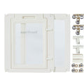 23.6“H 2PCS Extension Kit - Door+Panel, T-Buckles for Compartment, Expandable Clear Dog Play Pen Acrylic Dog Playpen Indoor,for Puppy Cat Bunny Small & Medium Dogs (White, 23.6" H, 2PCS)