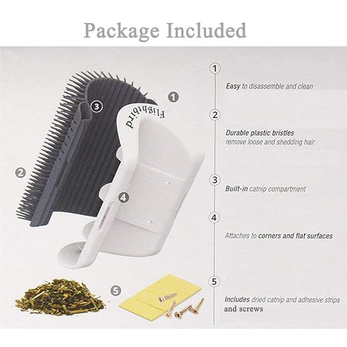 3.0 Softer Cat Self Groomer with Catnip, Dog Cat Corner Groomer,Wall Corner Scratcher Comb,Grooming Massage Brush, Perfect Scratch Massager Tool for Long & Short Fur Kitten/Puppy (2 Pack)