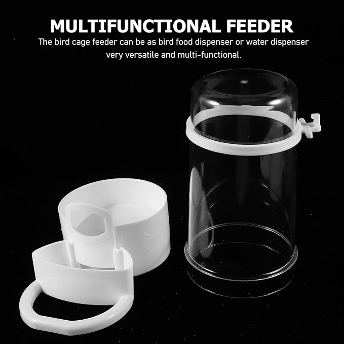 SUPVOX 2pcs Automatic Parakeet Bird Food Dispenser and Water Feeder for Cage Hanging Bird Feeding Watering Supplies for Small