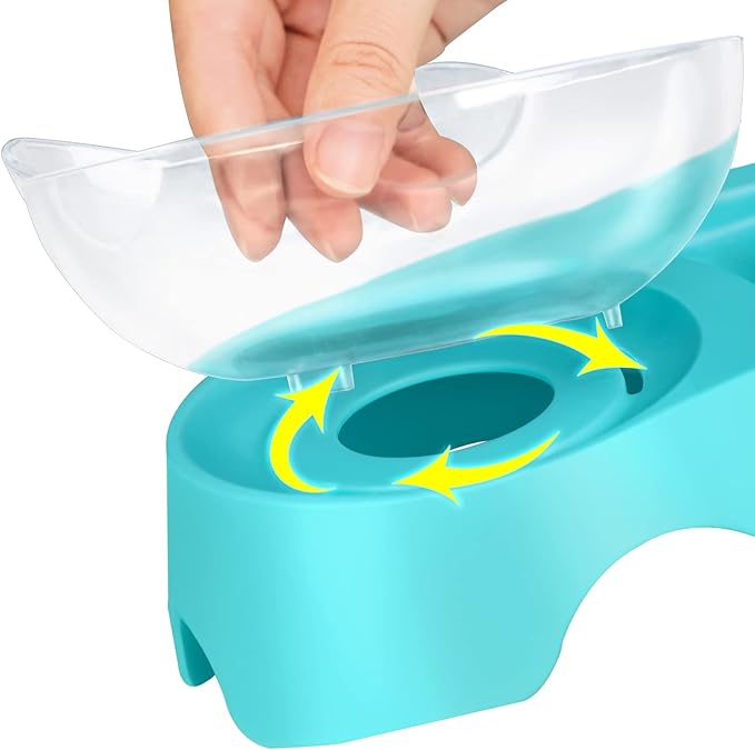 MILIFUN Cat Bowls, Cat Food Bowls Elevated Tilted, Anti Vomiting Kitty Bowl for Puppy and Bunny, Orthopedic Bowl for Indoor.(Blue)