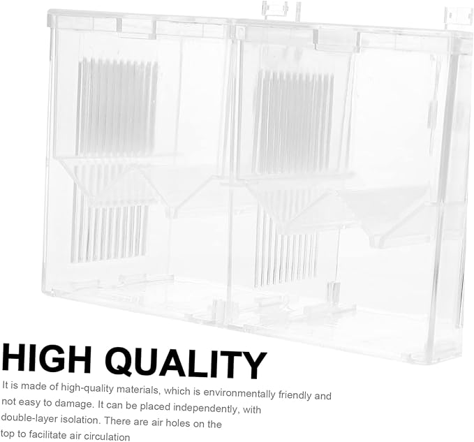 Happyyami 1pc Aquarium Dual Isolation Box Fish Breeding Box for Fish Hatching Incubator for Guppies and Shrimp Easy to Install Plastic Structure