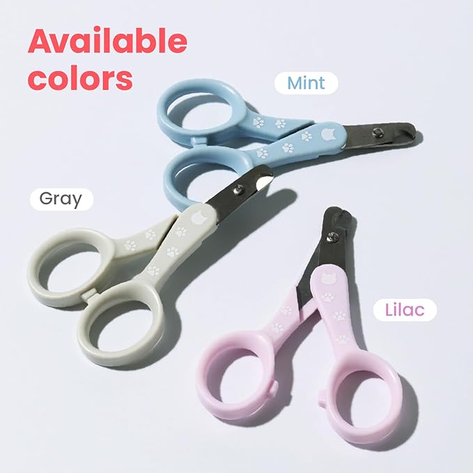 Necoichi - Purrcision Feline Nail Clippers | Ultra-Sharp Cat Nail Clipper for Safe & Clean Trimming, Stainless Steel Blades, Ideal for Indoor Cats (Gray)