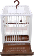 Foldable Parrot Travel Cage Portable Bird Carrier with Perch Stand Large Mocha Brown Birdcage for Outdoor Use Suitable for Parakeets, Pigeons, and Big Birds