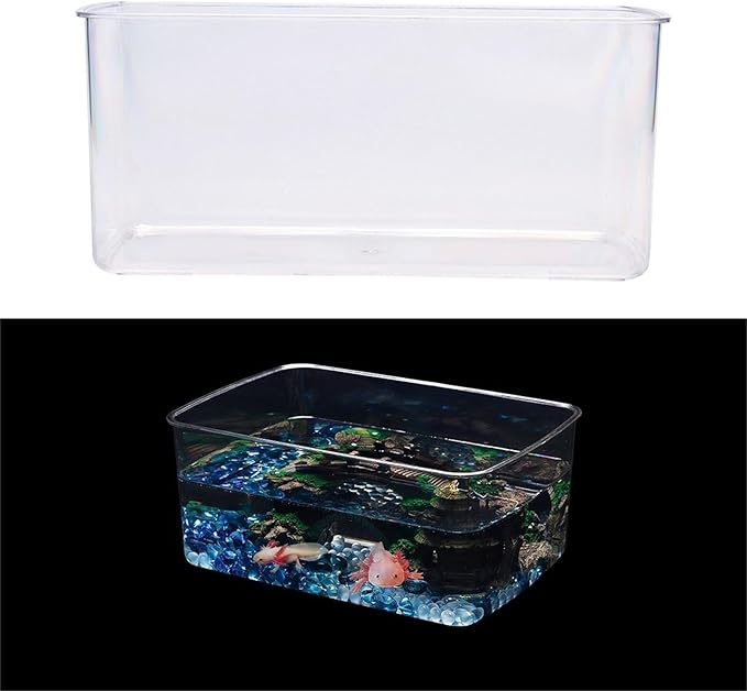 Transparent Acrylic Fish Tanks Large Capacity Aquarium for for Axolotls, Newts Clear Acrylic Aquarium Tanks, 36*25*15.5cm, as the pic show