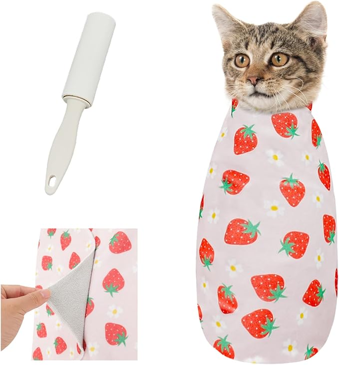 Supet Cat Grooming Wrap for Cutting Nails, 2026 Self-Adherent Cat Wrap, Anti-Escape Calming Cat Swaddle Wrap for Medicine, Nail Clipping, Teeth Brushing, Ear Cleaning