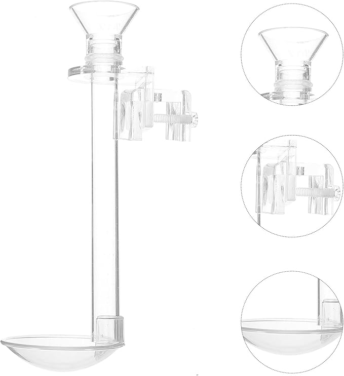 Acrylic Fish Feeder Tube with Suction Mount, 15cm Shrimp and Aquarium Feeding Tool Kit with Cleaning Brush for Fish Tank Vacation Feeding