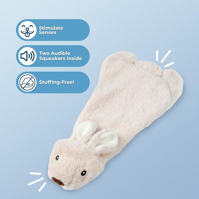 Best Pet Supplies Squeaky Dog Toys with Soft Durable Fabric for Small, Medium and Large Pets Interactive Toy for Indoor Play, Supports Active Biting and Play - Hare, Small