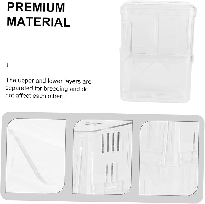 Fish Breeding Box Suction Cups 2-Layer Fish Tank Divider Breeding Tank for Fish Hatching