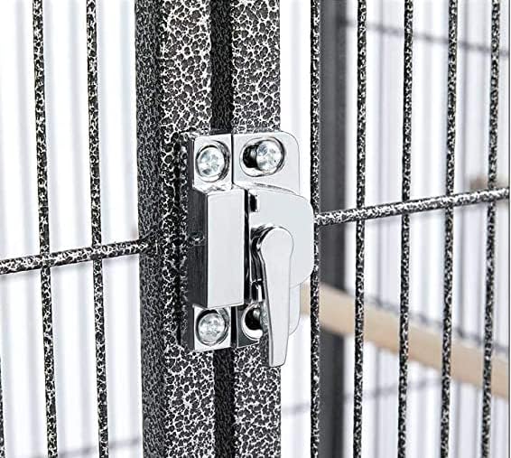 Extra Large Double Ladders Open Play Top Wrought Iron Bird Parrot Parakeet Finch Macaw Cockatoo Cage, Include Seed Guard and Toy Hook On Wheels