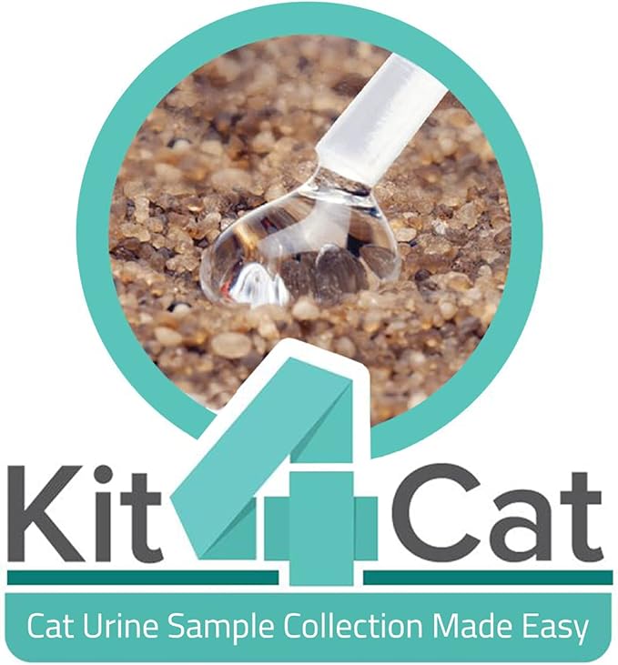 KIT4CAT 2lb Hydrophobic Cat Litter for Urine Sample Collection, Uniquely Made with Natural Sand - Keeps Liquid Clean and On Top | CheckUp on Your Cat's Wellness at Home (3 x 11oz Bags)