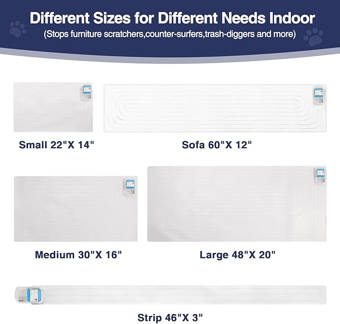 PAPARELA Scat Shock Mat for Dogs and Cats Indoor, Pet Shock Mats for Training Pets, Electric Repellent Mat Keeps Dogs and Cats Off Counter, Couch and Sofa, 3 Training Modes (30"x 16" Two Pieces)