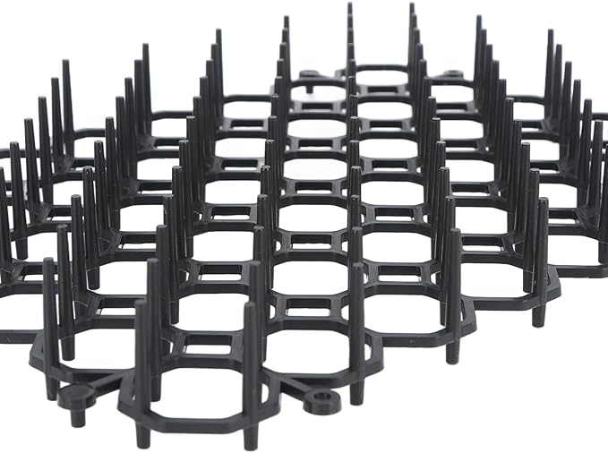 12Pcs Cat Deterrent Mat, Anti Cat Dog Network with Plastic Spikes, Indoor Outdoor Training Mat for Keeping Away Cats Dogs, Protecting Plants Furniture and Cars, PP Materi