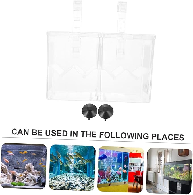 FRCOLOR 1pc Juvenile Fish Breeding Box Dual Isolation Tank Lightweight Plastic Aquarium Breeder High Transparency for Safe Fish Hatching and Separation