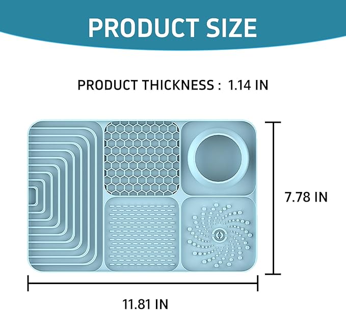 Slow Feeder Pet Licking Mat for Dogs & Cats - Food-Grade Silicone Non-Slip Pad, BPA-Free, Easy to Clean for Grooming & Bath Time