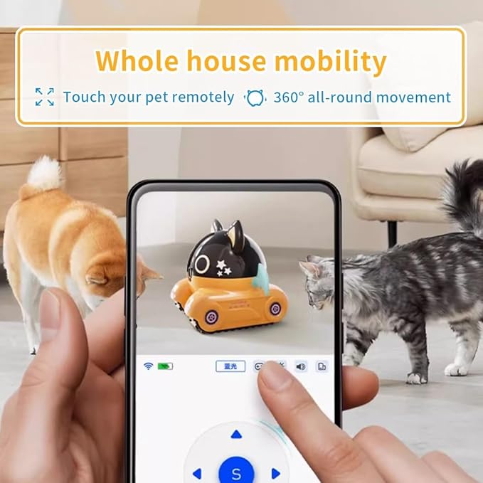 Camera for pet Home Security Camera Wireless Camera for 1080P Video with Self Charging, 2 Way Talk, Wireless APP Remote Control Baby Monitor The Dog Camera(White)
