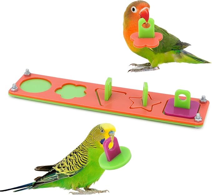 Hypeety Bird Intelligence Training Toy Puzzle Building Blocks for Parrot Budgies Parakeet Cockatiel Conure Cage Toy