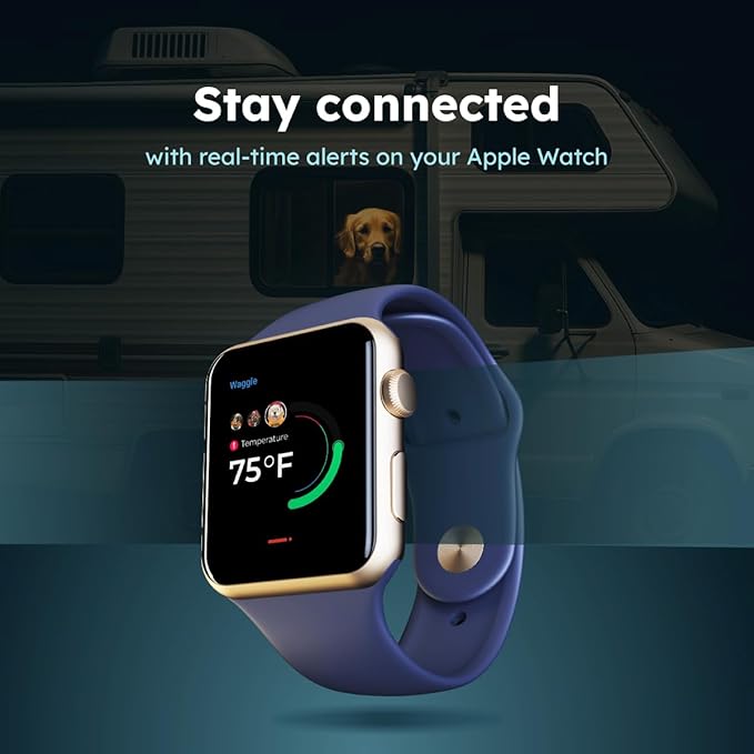 Waggle 4G Pet Temperature & Humidity Monitor with GPS & AQI – Real-Time Alerts via App/SMS/Email – No Wi-Fi Needed – RV, Car & Home Safety Device with Power-Outage Alerts – Subscription Required