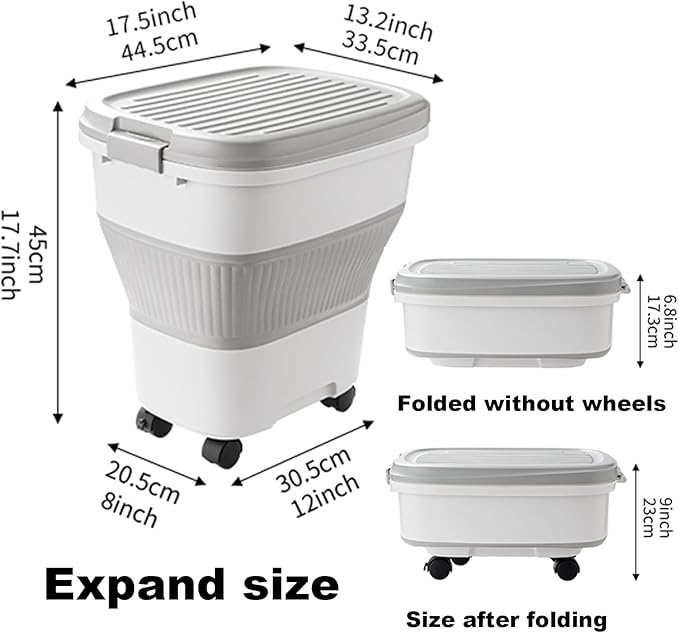 2pack 35 lbs Dog Food Storage Container,Collapsible Dog Food Container with Scoop,Pet Food Storage Containers to Keep Dry Food Fresh,Easy to Move