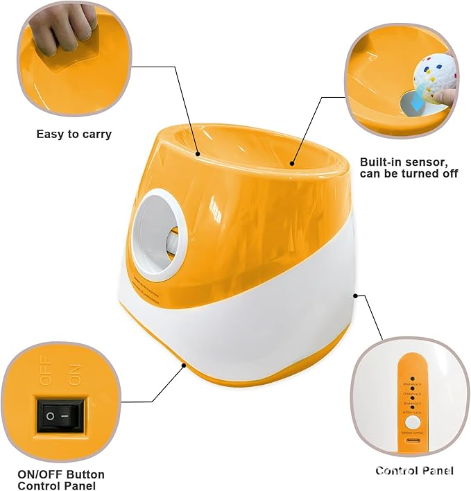 Interactive Dog Toys - Automatic Tennis Ball Launcher for Medium to Large Dogs, Outdoor Exercise & Training, Perfect Home Dog Toy 3 Ball (Blue, Large)