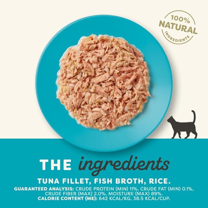 Applaws Natural Wet Cat Food in Broth, Limited and Natural Ingredients, High Protein with No Artificial Additives, Tuna Fillet in Broth (10 x 2.12 oz Easy-Open Cups)