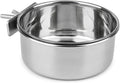 Hypeety Stainless Steel Bird Food Water Bowl Parrot Cage Accessories for Parakeet Bird Dog Cat Parrot Rabbit (Large,5.5 * 2.3in)