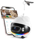 AEZ Robot Camera on Wheels 1080P Dual Lens,Indoor Movable Security Camera with 2-Way Talk,Blinky Bot with Night Vision,Distance Bot App Control for Cats/Dogs/Baby/Elderly (SD/Cloud Storage)