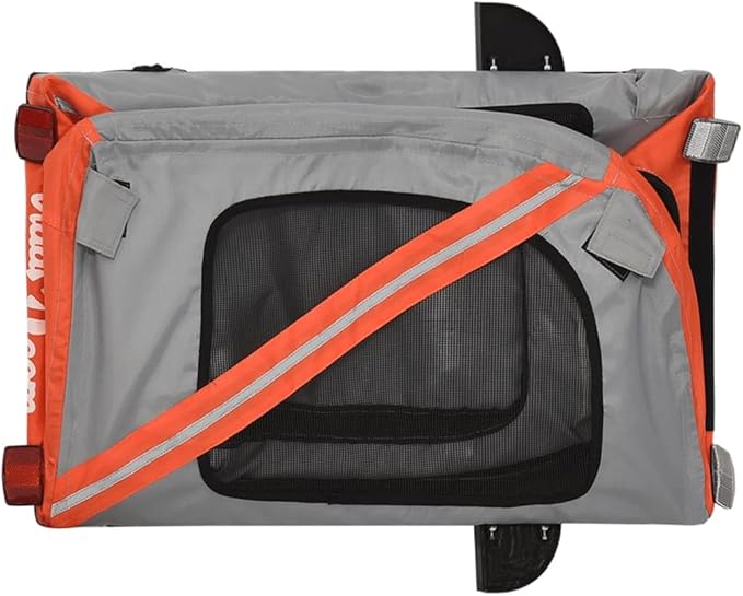 Pet Bike Trailer for Small Dogs, Durable Oxford Fabric with Weatherproof & Scratch-Resistant Design, Zippered Doors and Mesh Windows for Safe Outdoor Rides