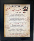 Pawprints Pet Memorial Frame with Pawprints Left by You Poem - Touching Dog Sympathy Gift for Pet Loss Remembrance (Personalized Poem Art Framed 8x10)