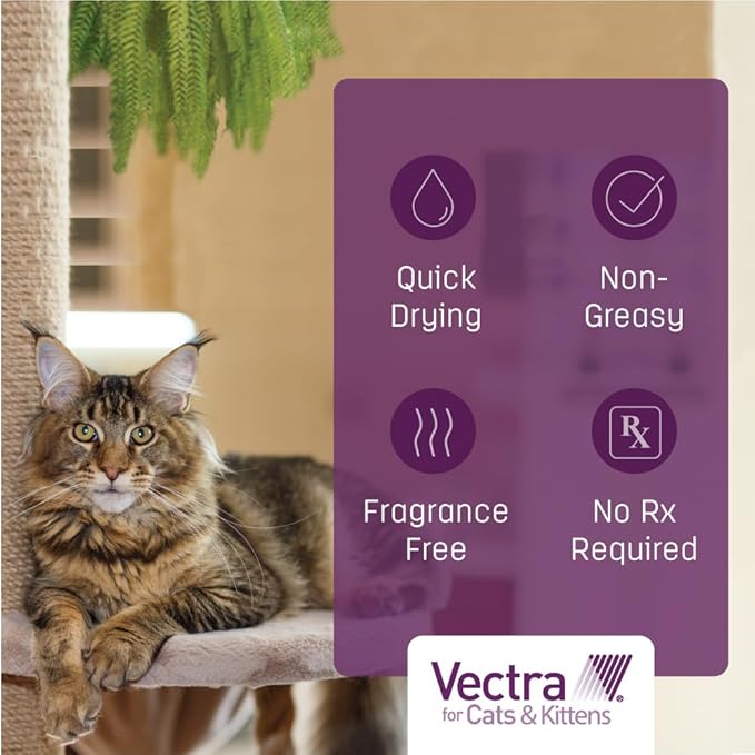 Vectra for Cats & Kittens Flea Treatment & Prevention for Small Cats (2-9 lbs.) 3-Month Supply