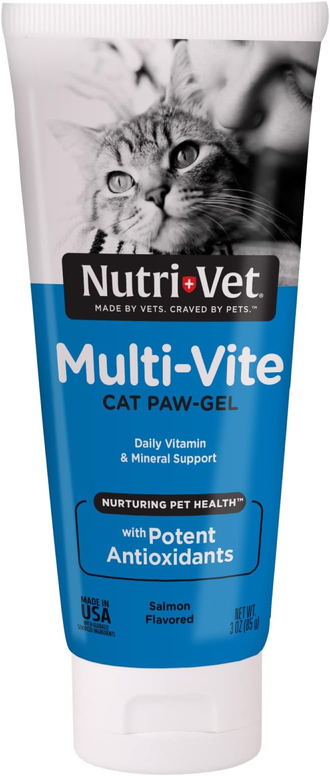 Nutri-Vet Multi-Vite Paw Gel for Cats, Daily Vitamin, Kitten Supplies, Immune Support, Cat Vitamin, Potent Antioxidants, Multi-Vitamin Paw Gel, Senior Feline Supplements, 3 oz
