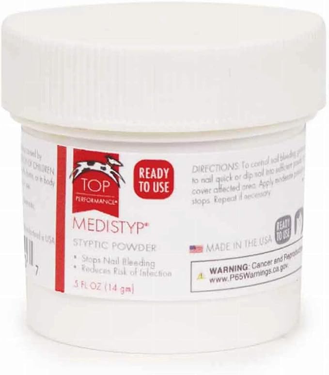 Top Performance MediStyp Pet Styptic Powder with Benzocaine, 1-1/2-Ounce,white