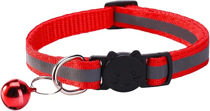 14 Pack Breakaway Cat Collar with Bell, Reflective Kitten Collar for Girl Boy Cats, Safety Buckle Adjustable 7.5-12.5 Inch, 0.4 Inch Width Lightweight, Pet Gifts (Multi-Colored)