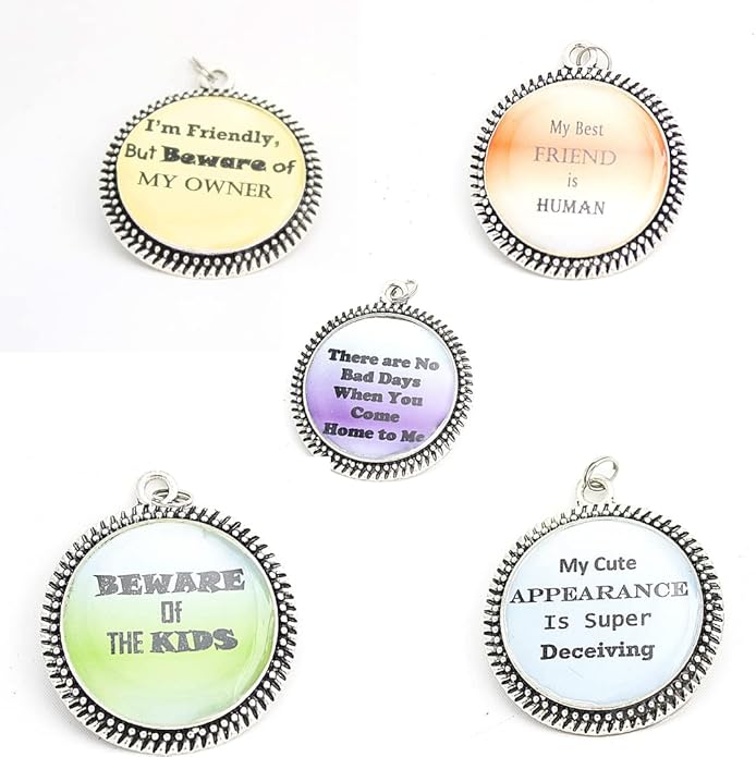 Pet Collar Quote Pendants