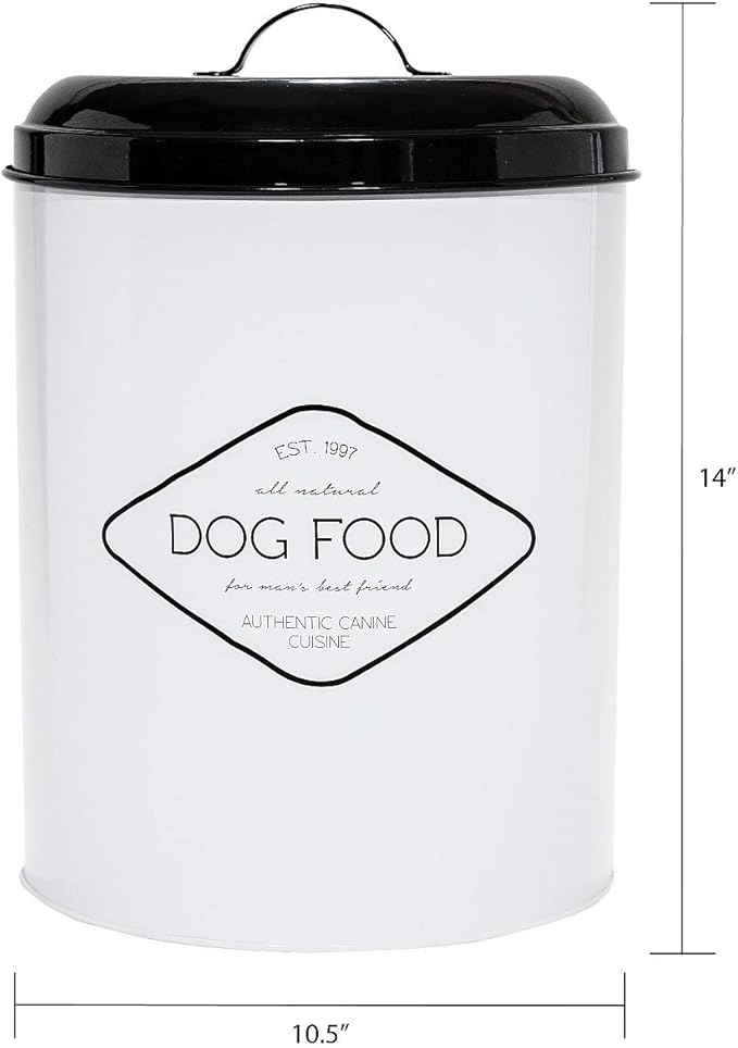 Amici Pet Buster All Natural Canister, Metal Storage Container with Handle Lid & Silicone Gasket Seal, Minimal Countertop Food Bin for Pantry, Pet Treats & Kitchen Dry Goods - 272 Oz (10.5"L x 14"H)