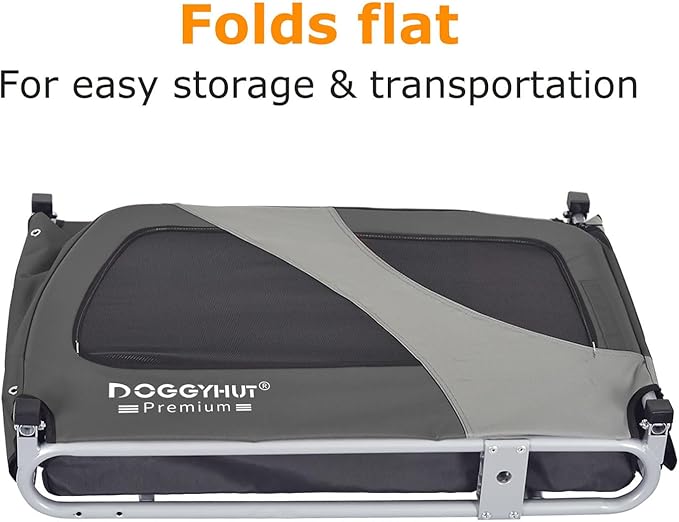 DOGGYHUT® Premium Large Pet Bike Trailer for Medium or Large Dog, Up to 78 lbs,Dog Bicycle Carrier,Low Center of Gravity,Easy Folding Frame