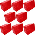 SUPVOX 8pcs Red Bird Cage Cups Feeding Bowls Indoor Bird Feeder Watering Supplies 12.5x9.5x6cm for Parrot Cockatiel Small
