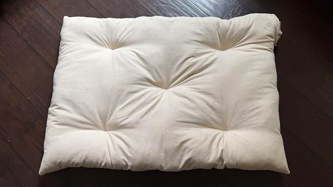 Rectangular Muslin Dog Bed Insert with Raw Cotton Filler, Natural Pet Bed Cushion Insert, Breathable Inner Pillow for Dog Bed Covers (X Large 48"x30"x5")