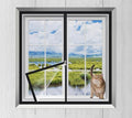 Cat Balcony Net Window Screen Mesh with Zipper Opening,Cat Safety Net Anti-Falling Netting for Balcony Window,Anti-Mosquito Insect Fly Screen Fiberglass Mesh (Black,31x39inch)