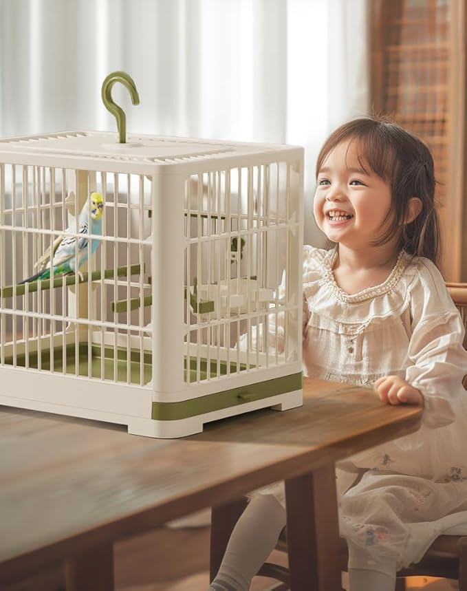 Small Bird Cage with Stand Bar and Feed Bowl, Parrot Cage Finch Cage, Macaw Conure Cockatiel Cockatoo Canaries Parakeets Cockatiels Budgie Parrotlet Pet House for Indoor and Outdoor.