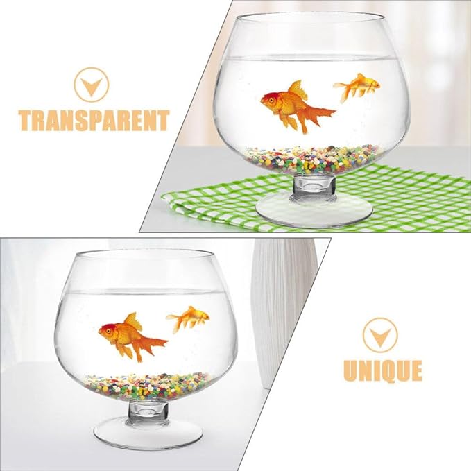 GANAZONO 2pcs Clear Desktop Fish Tank Transparent Betta and Aquarium for Office Decor Easy to Clean Planter Elegant Design for Home Office Use