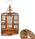 Bamboo Carved Bird Cage Traditional Chinese Style Boutique Thrush Bird Cage Garden Hanging Decor