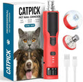 7-Speed Dog & Cat Nail Grinder with Light - Ring LED Safe to Avoid Overcut, Quiet Low Vibration & Powerful Fast, Cordless Rechargeable Toenail Trimmer for Small & Large Puppy & Breeds Paws(Red)
