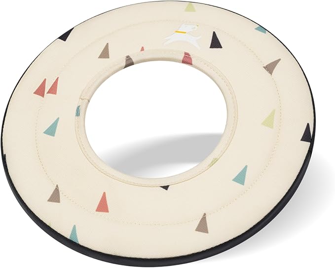 OllyDog Mini Super Flyer Dog Frisbee Toy, 9" – Durable, Lightweight & Water-Resistant Flying Disc – Soft on Teeth & Gums – Floats on Water – Outdoor Fetch Toy for Medium & Large Dogs (Terrazzo)