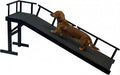 73" Dog Ramp for Bed,Birchwood Pet Ramp with Removable Side Rail and Non-Slip Surface, Pet Ramp for Small & Large Dogs with Rest Platform and DIY Glow Strips,Dog Stairs for Couch, Black
