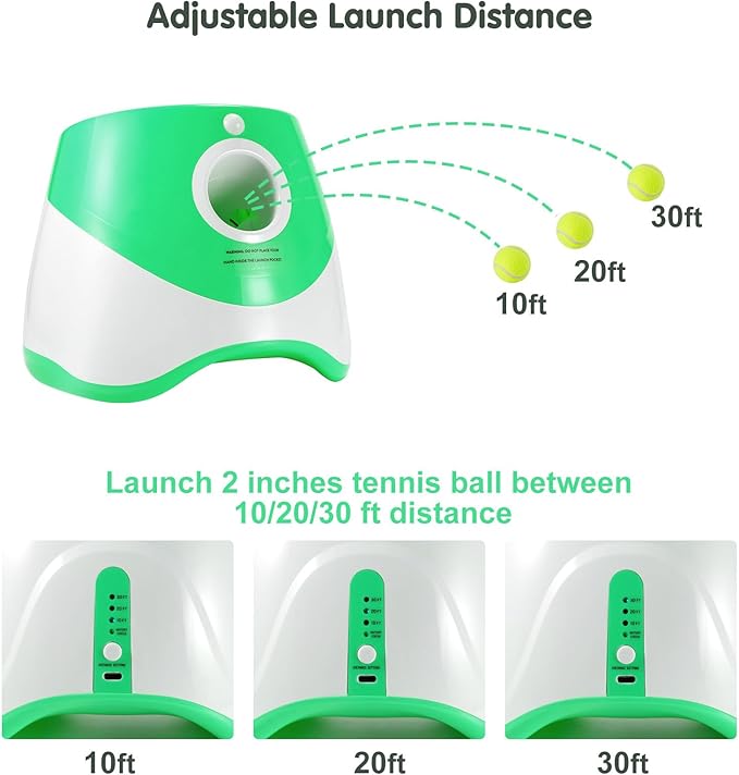 Best Automatic Ball Launcher for Dogs, USB Rechargeable Power - Indoor & Outdoor Dog Ball, Interactive Dog Fetch Tennis Ball Launcher Machine Toy for Small and Medium Dogs Comes with 3 Tennis Balls